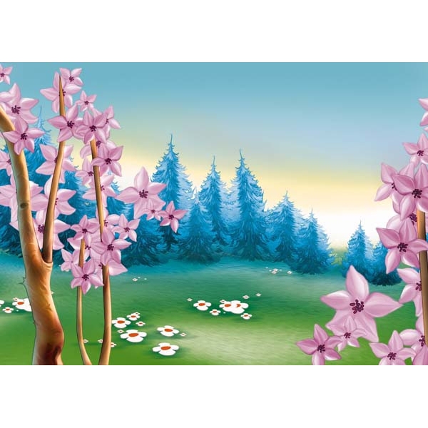 Fotomural infantil bosque colorido