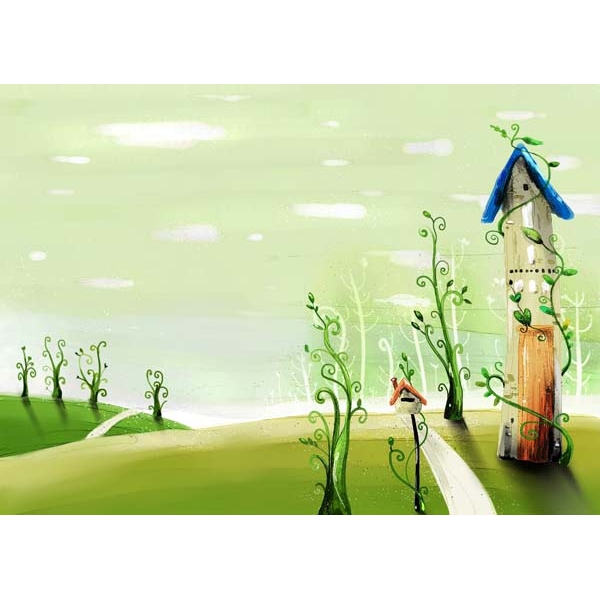 Fotomural infantil casita del arbol