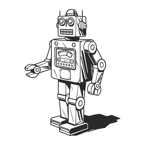 4446.png Vinilo infantil robot vintage