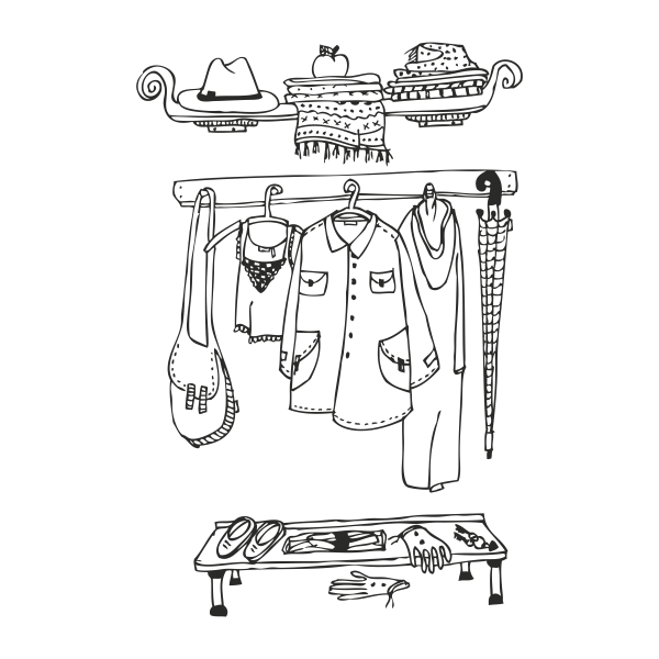 Vinilo decorativo perchero vintage