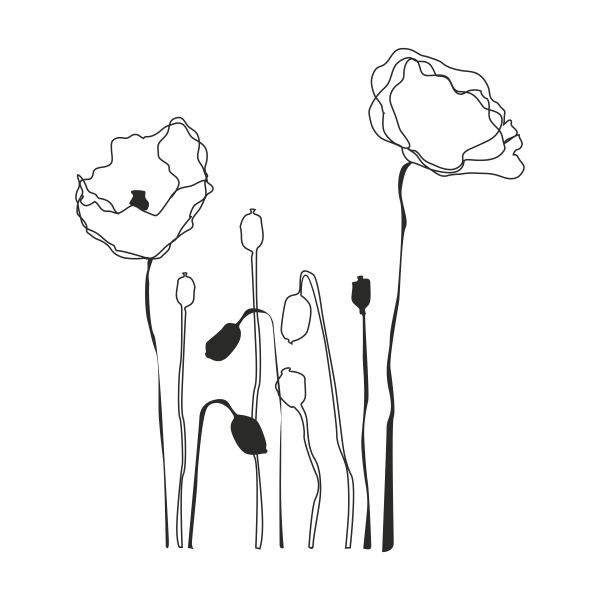 Vinilo decorativo flores trazo