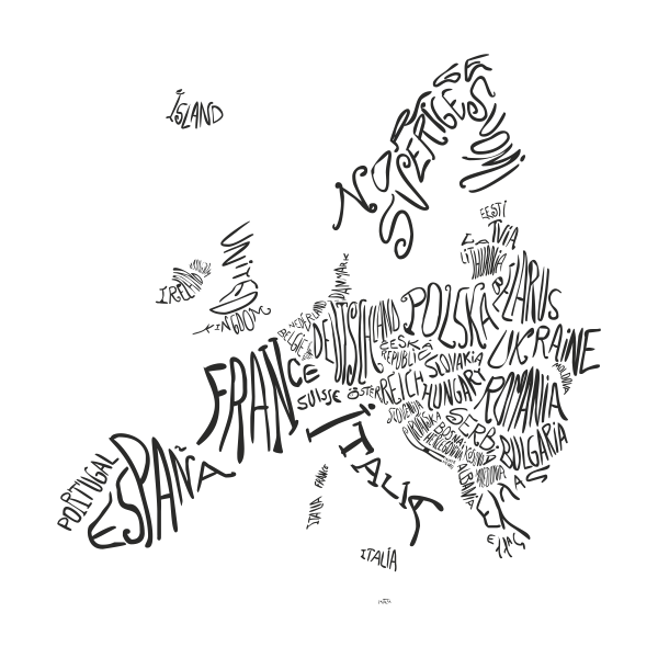 5042.png Vinilo decorativo mapa de europa países