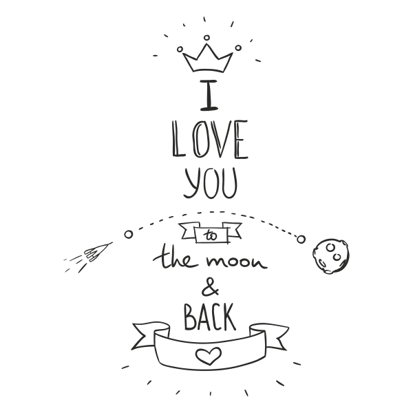 Vinilo decorativo I love to the moon