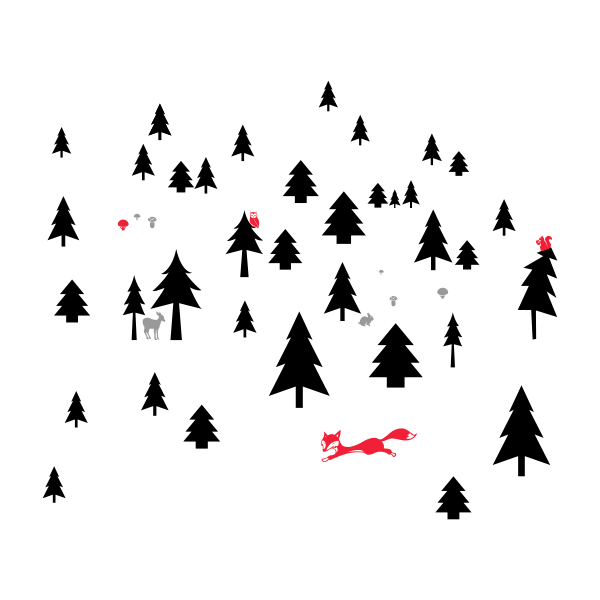 5634.png Vinilo infantil bosque