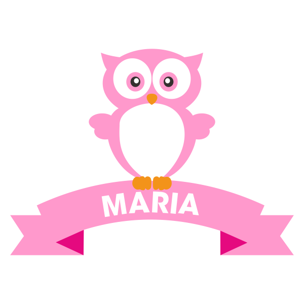 Vinilo infantil buho personalizable niña