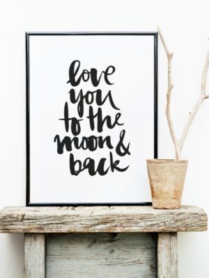 Lámina decorativa i love to the moon