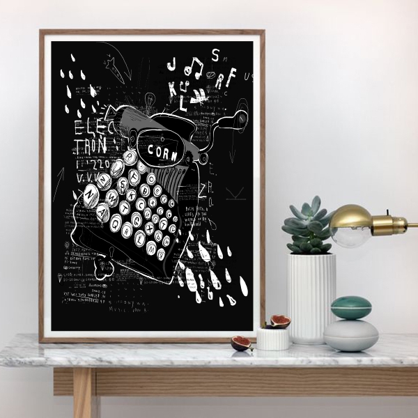 5861-1.jpg Lámina abstract typewriter