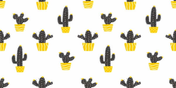 pp4 Papel pintado yellow cactus